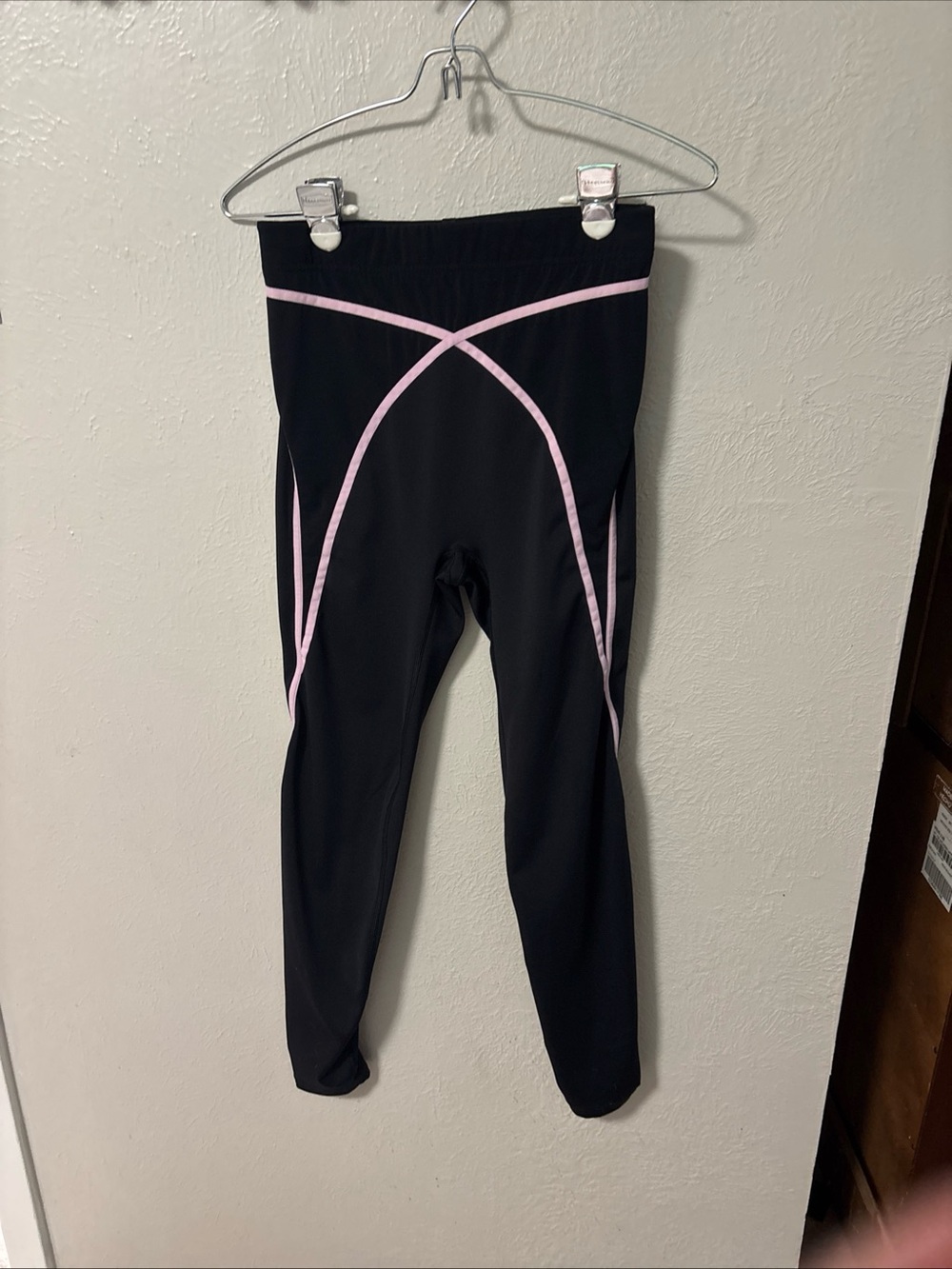 Savage X Fenty Black Leggings with Pink Trim - Girls' Active Bottoms